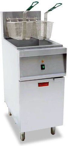 Omcan - 40 lbs Stainless Steel Three Phase Electric Floor Fryer - 47331