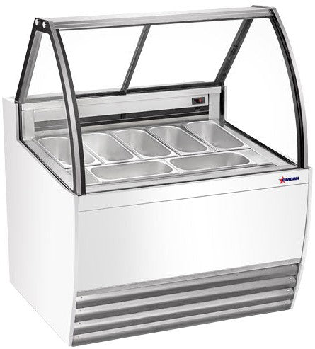 Omcan - 41″ Gelato White Display Showcase with 7 Pans - 47571