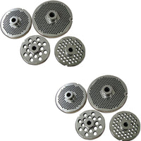 Omcan - 43563 European Style #32 Round Stainless Steel Plate with Hub and 3.2 mm (0.125″) Three Notches, Pack of 2 -