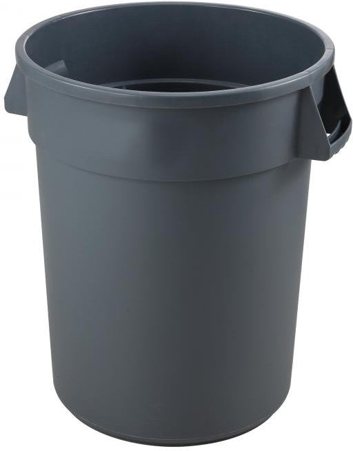 Omcan - 44 Gal. Round Gray Heavy-Duty Polyethylene Trash Can, Pack of 2 - 47516