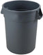 Omcan - 44 Gal. Round Gray Heavy-Duty Polyethylene Trash Can, Pack of 2 - 47516