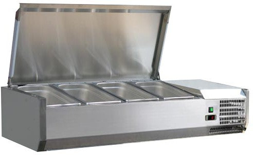 Omcan - 47" Refrigerated Topping Rail with Stainless Steel Cover - 46658