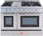 Omcan - 48″ 6-Burner Residential Natural Gas Range with Two Oven - 48596