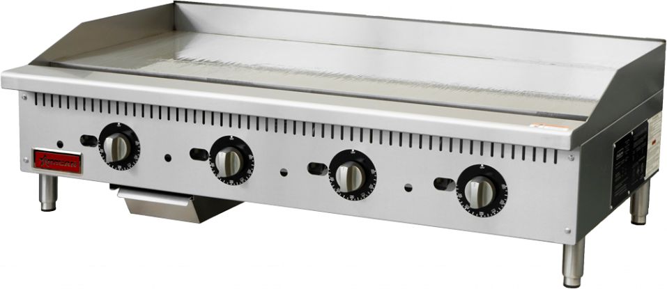 Omcan - 48″ Countertop Gas Griddle 4 Burners with Thermostatic Control - 47373