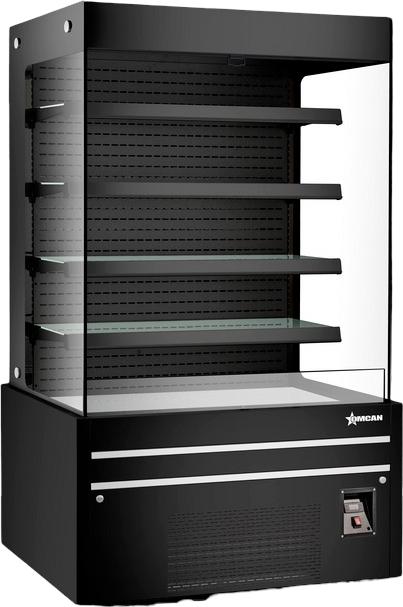 Omcan - 48″ Grab-and-Go Open Black Refrigerated Showcase with 26.83 cu.ft. Capacity - 48378