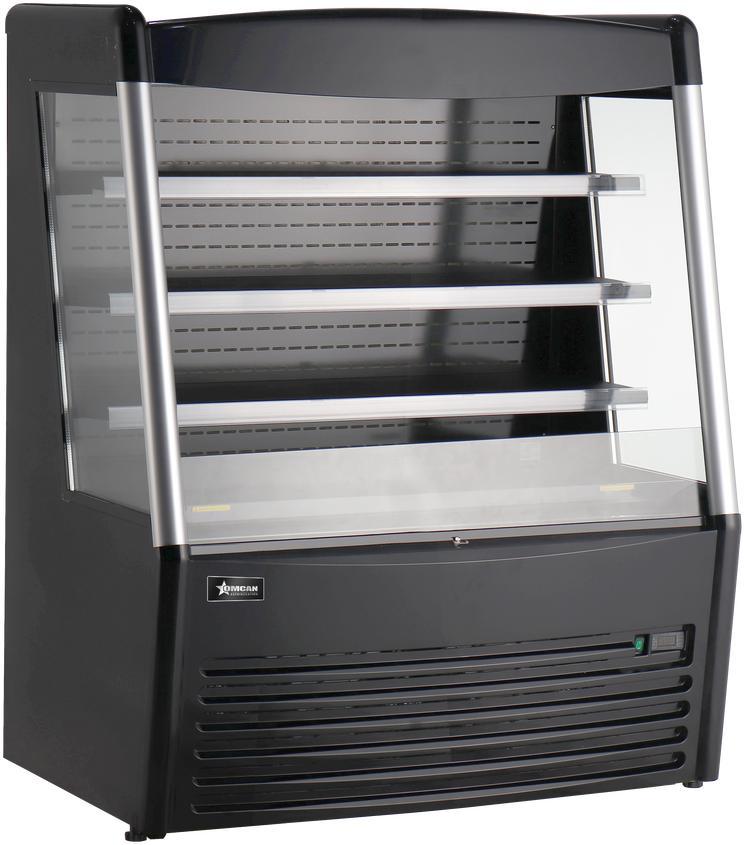 Omcan - 48″ Grab-and-Go Open Refrigerated Floor Self-Serve Black Display Case - 48272