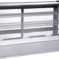 Omcan - 48" Stainless Steel Countertop Drop-in Curved Glass Refrigerated Display Showcase - 47561