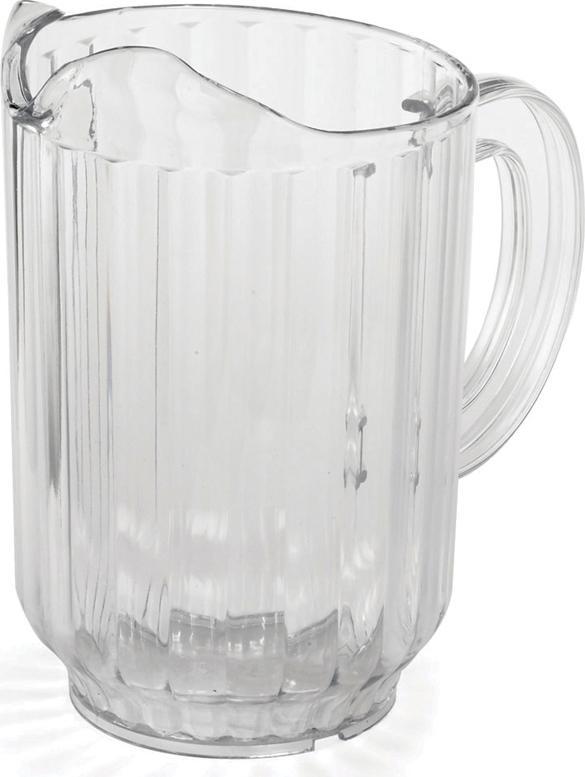 Omcan - 48 oz Clear Polycarbonate Water Pitcher (1.4 L), Pack of 20 - 80088