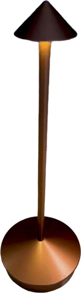 Omcan - 4.13” x 11.8” Brown LED Rechargeable Table Lamp, Pack of 4 - 48506