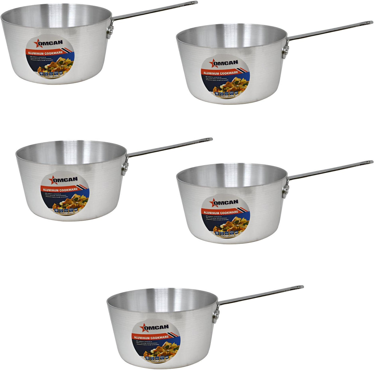 Omcan - 4.5 QT Aluminium Sauce Pan, Pack of 4 - 43345