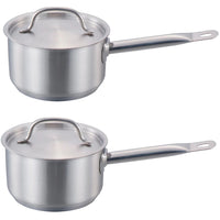 Omcan - 4.5 QT Stainless Steel Sauce Pan with Cover, Pack of 4 - 80433