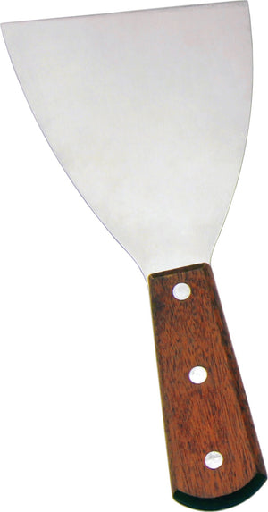 Omcan - 4.5” x 3” Pan Scraper with Wood Handle, 50/cs - 80047