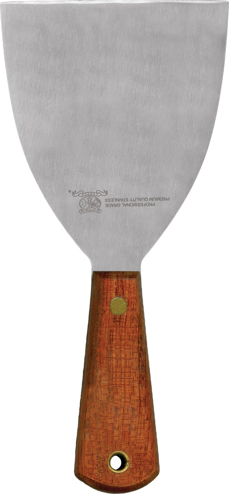 Omcan - 4.5” x 4” Greban Pan Scraper with Wood Handle, Pack of 10 - 23738