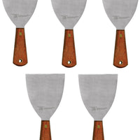 Omcan - 4.5” x 4” Greban Pan Scraper with Wood Handle, Pack of 10 - 23738