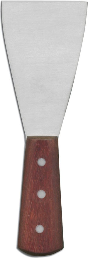 Omcan - 4.75” x 3” Pan Scraper with Wood Handle, 10/cs - 14144