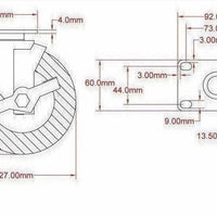 Omcan - 5" Caster with Brake For Worktables With Cabinet, Sliding Door and Drawers, Pack of 8 - 46585