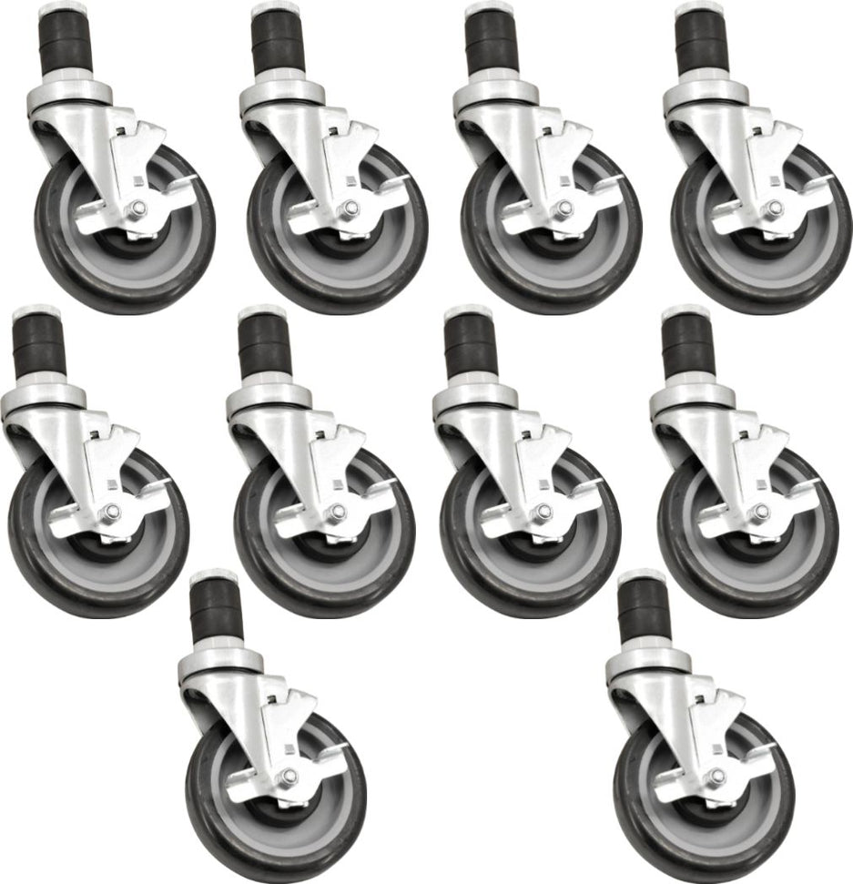 Omcan - 5" Industrial Caster For Worktables With Brakes, Pack of 10 - 14395