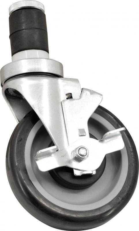 Omcan - 5" Industrial Caster For Worktables With Brakes, Pack of 4 - 14395-4