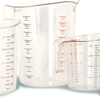 Omcan - 5 Piece Clear Polycarbonate Measuring Cup Pack, Pack of 5 - 80575