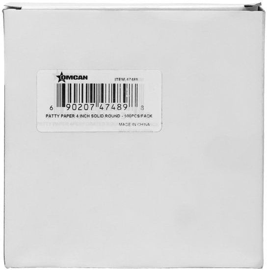 Omcan - 5" Solid Round Patty Paper, 500 Pcs Per Pack, Pack of 10 Pack - 47490