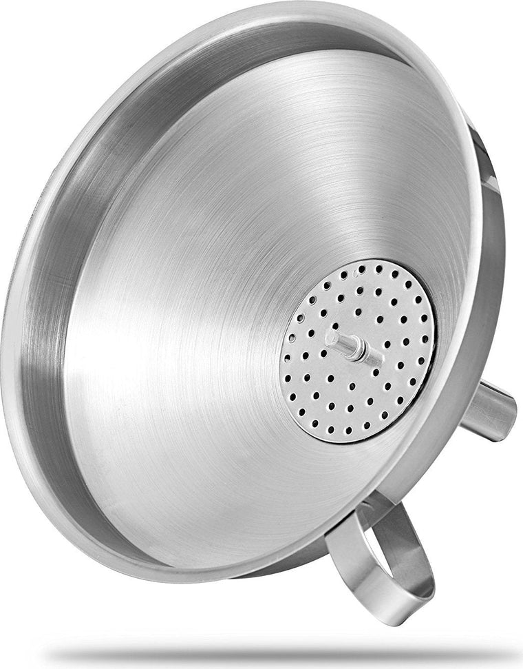 Omcan - 5" Wide Mouth Funnel with Removable Strainer (127 mm), Pack of 30 - 80415