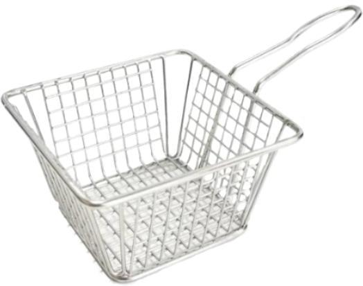Omcan - 5″ x 4″ x 3″ Rectangular Stainless Steel Mini Serving Basket, Pack of 15 - 81177
