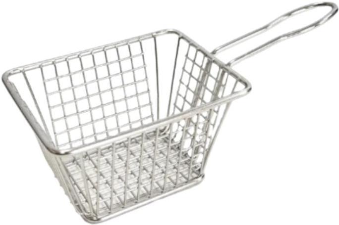Omcan - 5″ x 5″ x 3″ Square Stainless Steel Mini Serving Basket, Pack of 15 - 81175