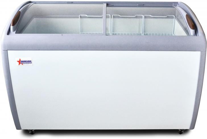 Omcan - 50" Ice Cream Display Chest Freezer with Curve Glass Top - FR-CN-1245