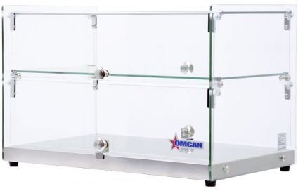 Omcan - 50 L Capacity Countertop Food Display Case with Square Front Glass - 44373
