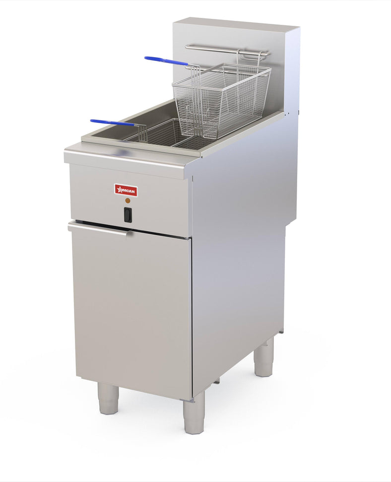 Omcan - 50 lbs Capacity Open Pot Floor Model Electric Fryer - 48554