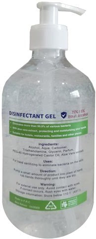 Omcan - 500 ml Clear Bottle Hand Sanitizer with 75% Alcohol with Pump, Pack of 10 - 46669