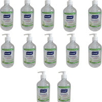 Omcan - 500 ml Clear Bottle Hand Sanitizer with 75% Alcohol with Pump, Pack of 10 - 46669