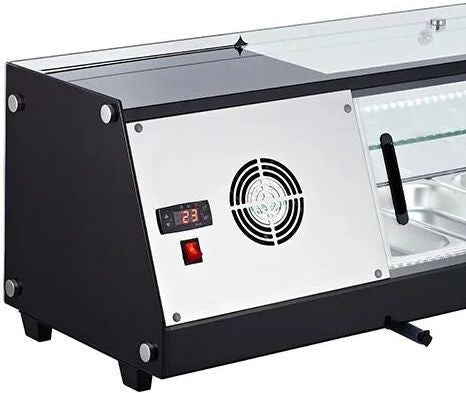 Omcan - 51″ Refrigerated Flat Glass Sushi Showcase with 2.26 cu.ft. Capacity - 44393