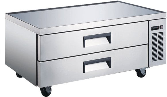 Omcan - 52" 34 Cu.Ft Stainless Steel Refrigerated Chef Base with Two Drawer - 50071
