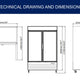 Omcan - 53" Black Double Door Sliding Glass Cooler Refrigerator - RE-CN-0045-HC-SB