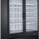 Omcan - 53" Black Double Door Sliding Glass Cooler Refrigerator - RE-CN-0045-HC-SB
