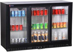 Omcan - 54″ Back Bar Beverage Cooler with 3 Sliding Glass Doors - BB-CN-350S