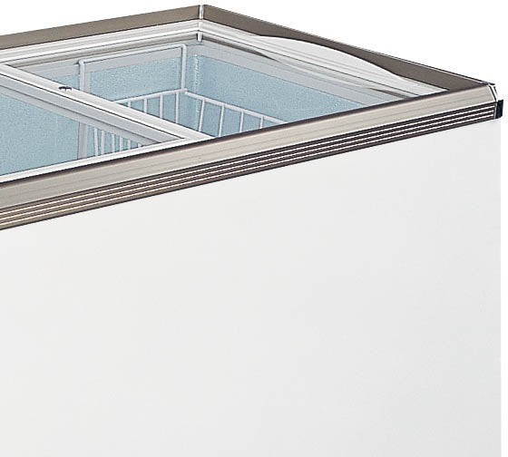 Omcan - 54″ Ice Cream Display Chest Freezer with Flat Glass Top - 49294