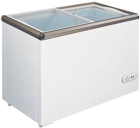 Omcan - 54″ Ice Cream Display Chest Freezer with Flat Glass Top - 49294