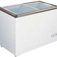Omcan - 54″ Ice Cream Display Chest Freezer with Flat Glass Top - 49294