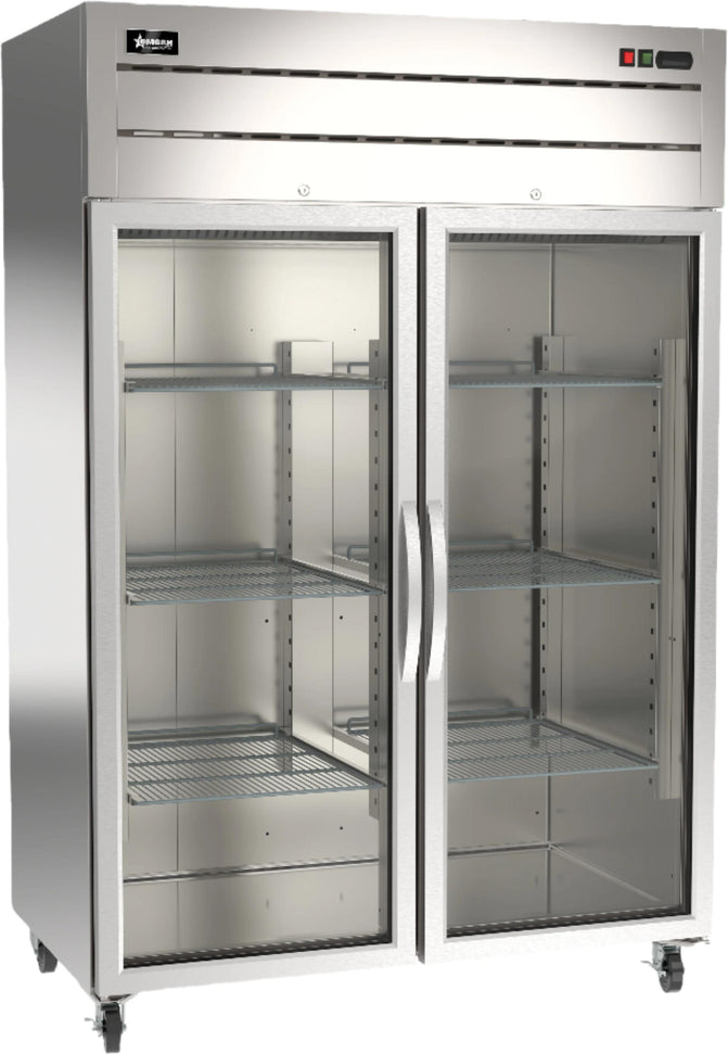 Omcan - 54" Stainless Steel Reach-In Refrigerator with 2 Glass Doors - 50119