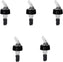Omcan - 5/8 Oz Clear Spout With Black Tail Measured Liquor Pourer with Collar, Pack of 48 - 80878