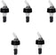 Omcan - 5/8 Oz Clear Spout With Black Tail Measured Liquor Pourer with Collar, Pack of 5 - 80878
