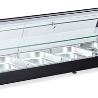 Omcan - 58″ Refrigerated Flat Glass Sushi Showcase with 3 cu.ft. Capacity - 44394