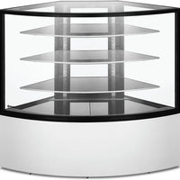 Omcan - 59" Corner Glass Floor Refrigerated Display Case with 16.78 cu.ft. Capacity - 47708