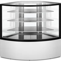 Omcan - 59" Corner Glass Floor Refrigerated Display Case with 16.78 cu.ft. Capacity - 47708