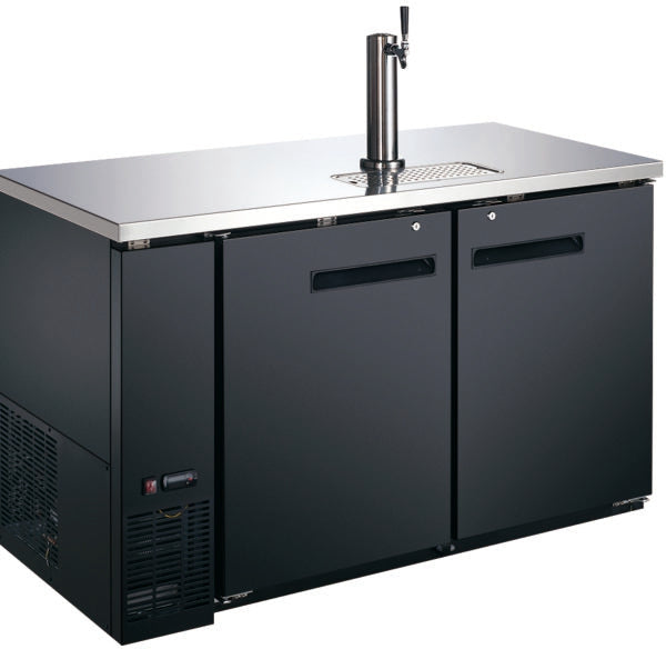 Omcan - 59" Double Solid Door Bottle Keg Cooler with Beer Dispenser (19 cu. ft.) - BD-CN-0019-HC