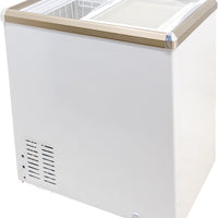 Omcan - 5.3 Cu.Ft Ice Cream Chest Freezer With Flat Glass Top - 45291