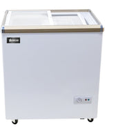 Omcan - 5.3 Cu.Ft Ice Cream Chest Freezer With Flat Glass Top - 45291