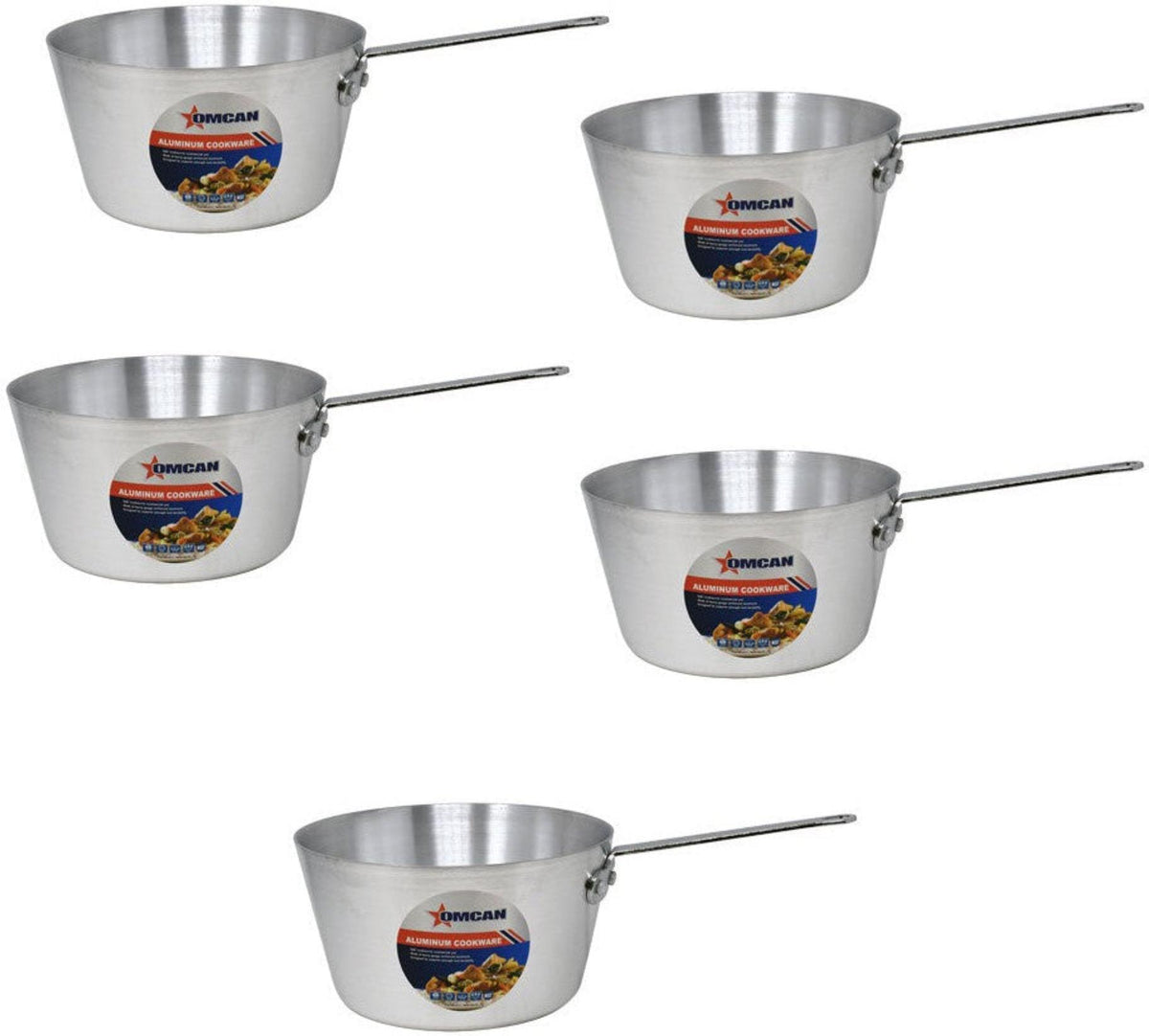 Omcan - 5.5 QT Aluminium Sauce Pan, Pack of 3 - 43346